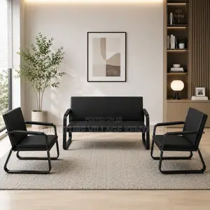 Office Sofa: 5-Seater Leather Lobby Sofa Set