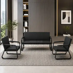 Office Sofa: 5-Seater Leather Lobby Sofa Set