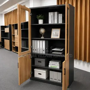 Office Cabinet: Wooden 2-Swing Door Document Cabinet