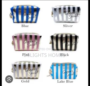 Stylish Striped Makeup Pouches_y