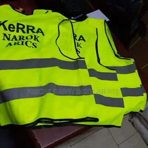 Green Heavy Duty Printed Reflector Vest No Pockets