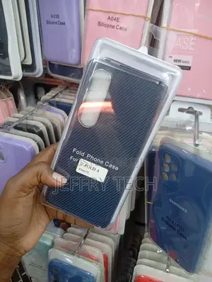 Samsung Galaxy Z Fold 4 Blue Carbon Fiber Texture Flip Case