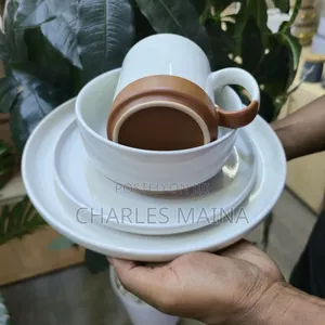 *16pcs Cream Brown Dinner Set