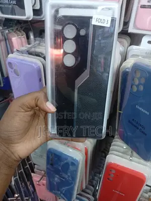 Samsung Galaxy Z Fold 3 Black Faux-Leather Protective Case
