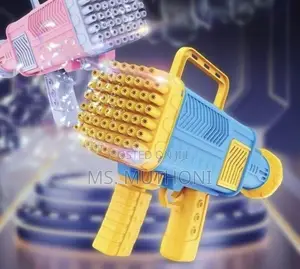 60-Holes Electric Rechargeable Bubble Blaster Gun With Led Lights