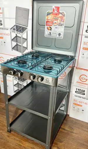 Eurochef Full 4 Gas Urners - Standing Cooker With Shelves