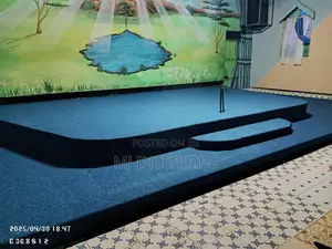 Blue Wall to Wall Carpet for Church Flooring Makeover