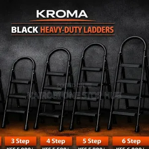 Kroma Black Heavy Duty Step Ladder