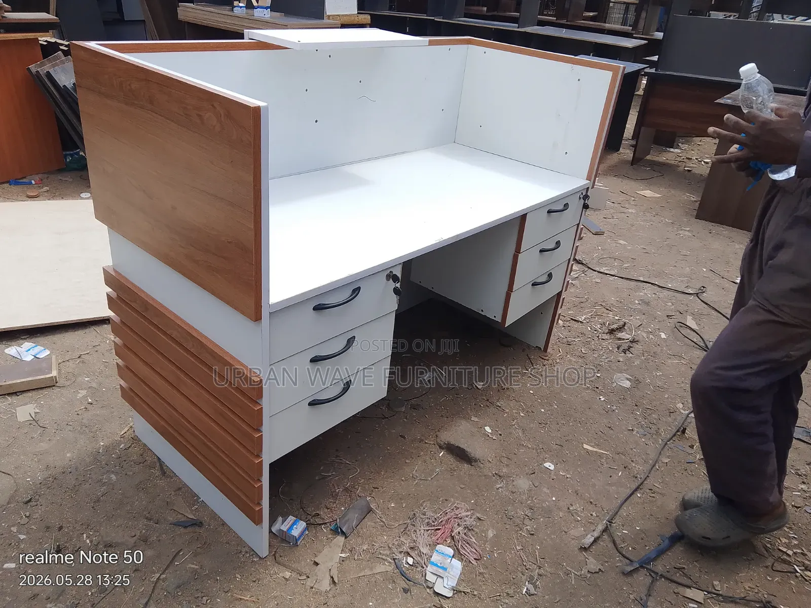 Both Sides Drawers Office Receptionist Position Desk