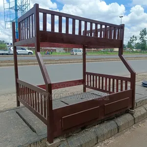 Wooden Double Decker, Dark Brown 