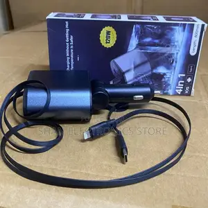 4-in-1 Fast Charger - Black Plastic, Universal Compatibility, Output
