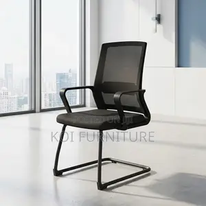 Office Chair : Black Mesh Visitor Office Chair With a Cantilever Base