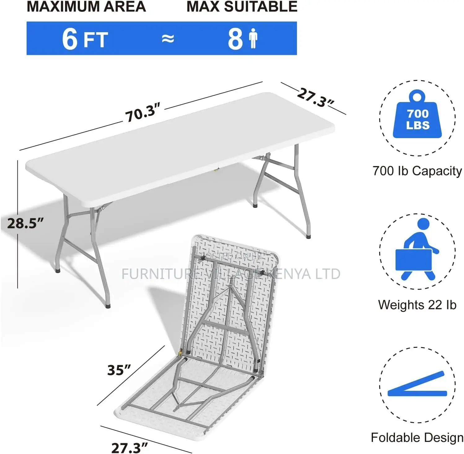 Dining Table: Heavy Duty Portable Plastic Dinning Table