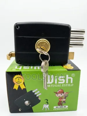 Wish Portugal Estilo Heavy Duty Triple Bolt Rim Lock - 3 Keys.