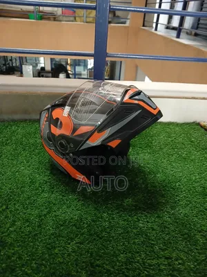 Aaron Black Orange Flip Up Motorcycle Helmet Full Face Modular Helmet