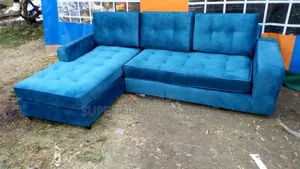 Blue Modern Corner Sofa Set 6 Seater