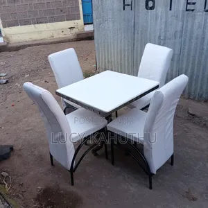 White Executive Set With Knobs Table