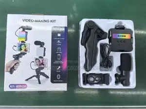 Ay-49 Rgb Vlogging Kit With Mic Tripod Remote