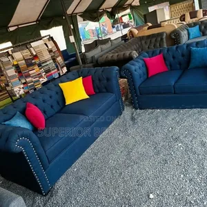 Blue Chesterfield Sofa 3 Seater Free Delivery