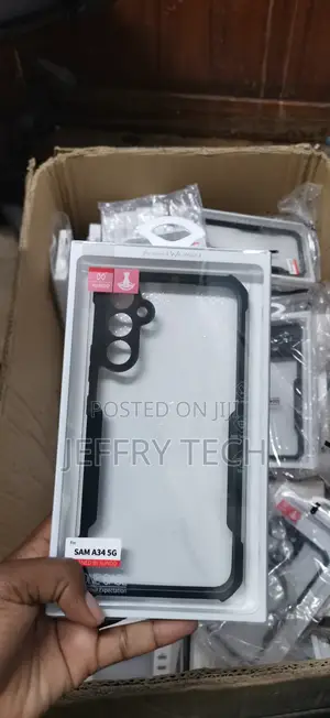 Back Cover for Samsung Galaxy A34 5g (Transparent, Black) Protect