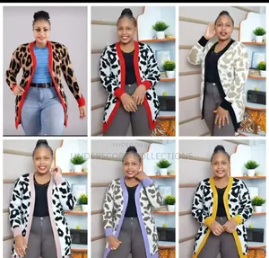 Ladies Animal Print Long Sweater