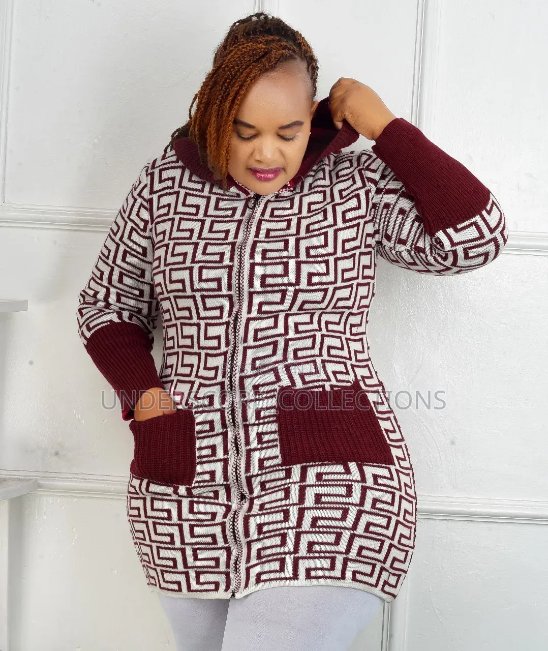 Ladies Hooded Zip Up Multi Coloured Sweaters