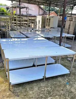 Customized Double Ss 2.5*7ft Stainless Working Tables