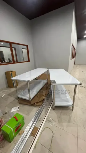 2*5ft Modern Stainless Double Shelves Working Tables