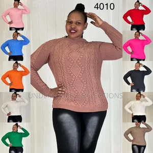 Ladies Free Size Plain Coloured Sweater With Patterns