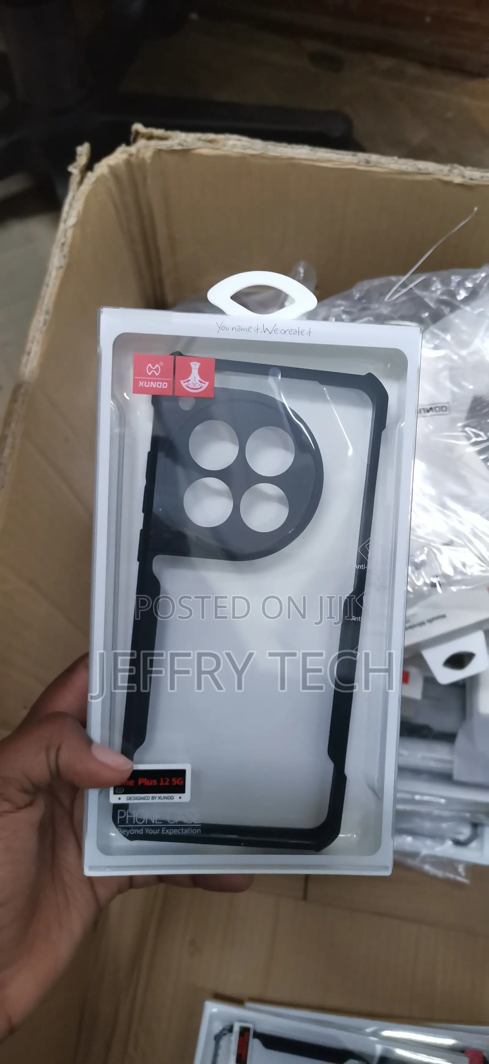 Oneplus 12 5g With a Black Frame and Clear Back Case
