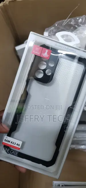Samsung Galaxy A13 4g Airbags Bumper Transparent Back Cover Black