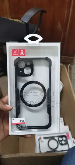Apple iPhone 15 Airbags Bumper Transparent Back Case Cover Black