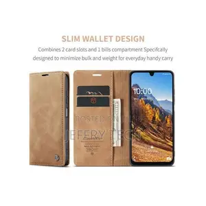 Caseme Wallet Case for Xiaomi Redmi 15c - Brown Pu Leather, Magneti
