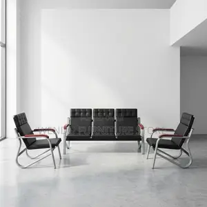 Office Sofa : Reception Waiting Chair Set (3-Seater + 2 Single Seats)