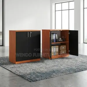 Office Cabinet : Modern Two-Tone Credenza Storage Office Cabinet,