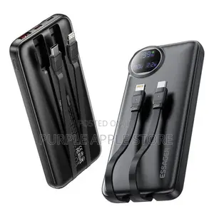 Essager 22.5w Digital Portable Power Bank 10000mah With Built-in Cable