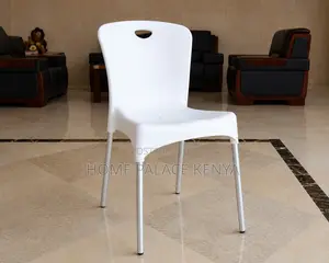 Plastic Chair: Stackable Plastic Dining Chair With Aluminium Legs