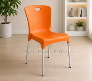 Plastic Chair: Stackable Plastic Dining Chair With Aluminium Legs