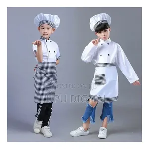 Kids Chef Costume 3pcs Professional Cooking Role Play Set Cotton Chef