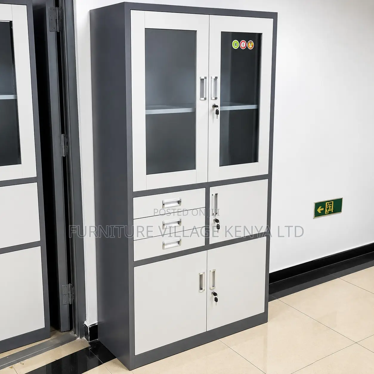 Office 2 Door Storage With Safe.
