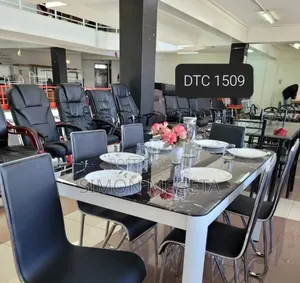 Executive Marble Glass Top Six Sitter Dinning Table Glass