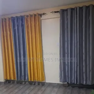 Curtains Gold and Grey Blended Curtain