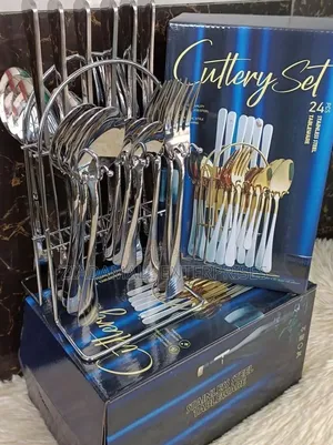 24pcs Gold Cutlery Set , 24-Piece Stainless Steel Cutlery Set