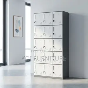 Office Cabinet : 15-Door Steel Office Storage Locker Cabinet