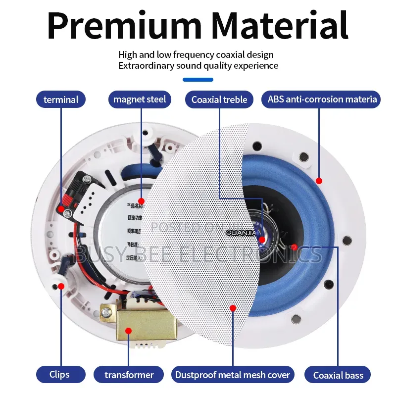 Two-Zone Constant Pressure Amplifier Ceiling Speaker