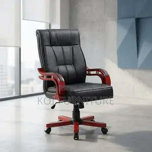 Office Chair : Bliss Executive Office Chair in Black Leather