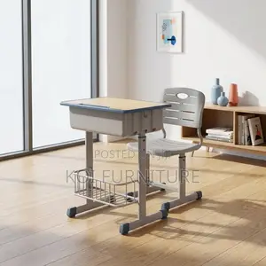 Combo : Modern Height-adjustable Children’S School Desk And Chair Set