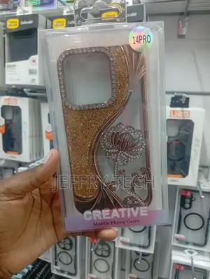 iPhone 14 Pro Rose Gold Glitter Phone Case