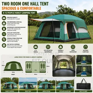 8-12 Person Two Room One Hall Family Camping Tent