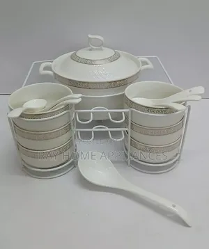 15 Pieces Soup Ceremic Set White
